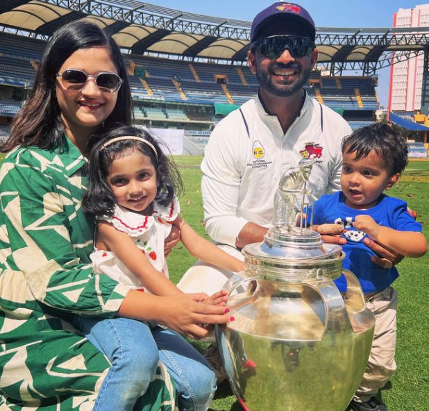 Ajinkya Rahane with his Wife and Kids