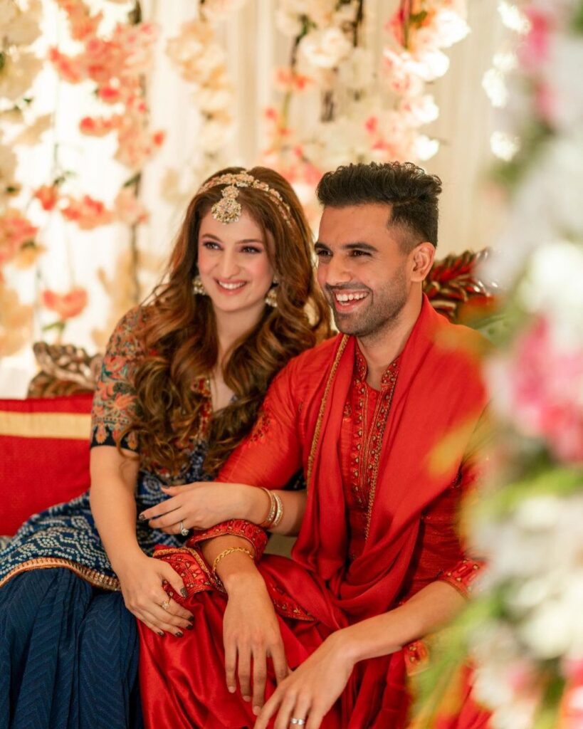 Deepak Chahar with his Wife