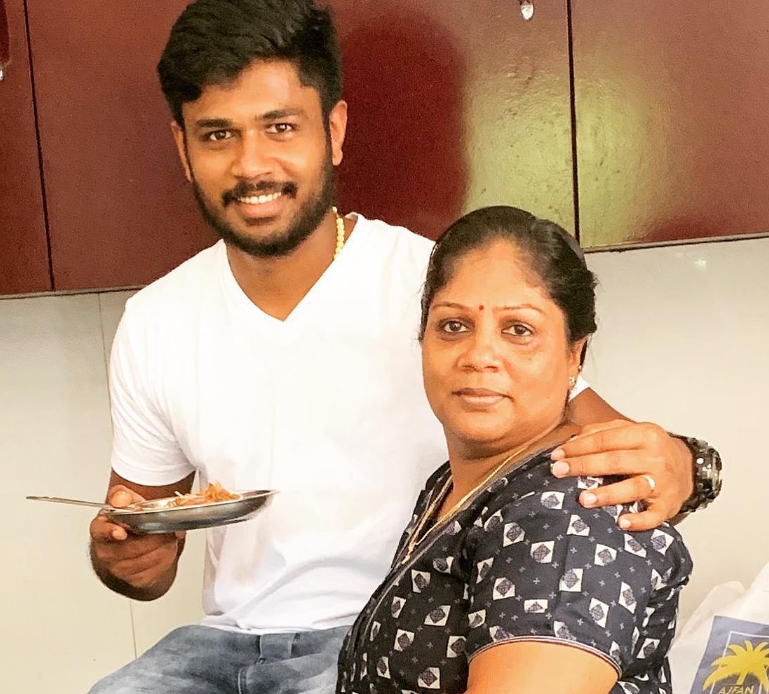 Sanju Samson with his Mother