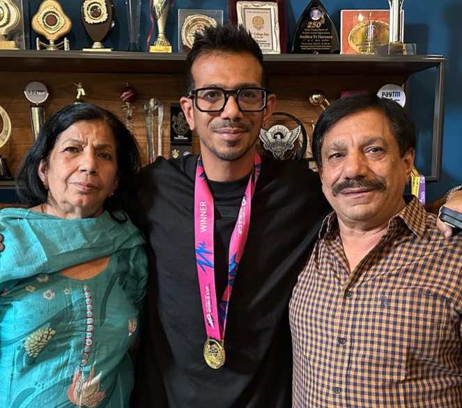 Yuzvendra Chahal with His Parents