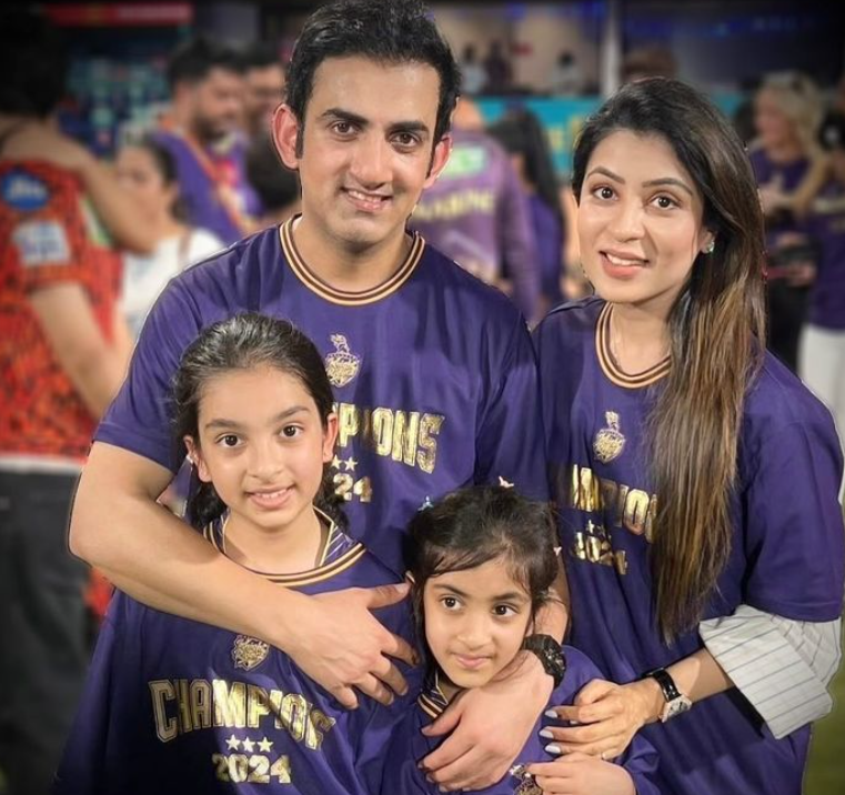 Gautam Gambhir with his Wife and Daughters