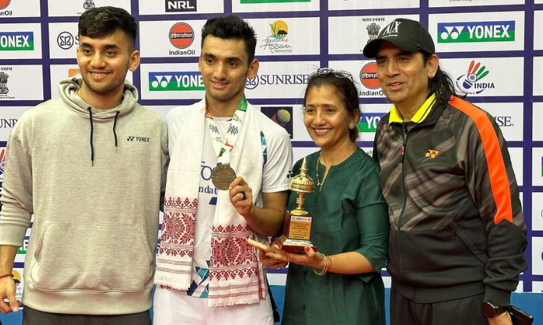 Lakshya Sen with His Brother and Parents