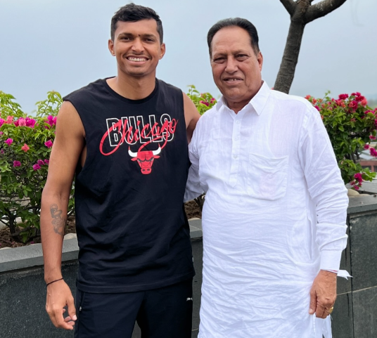 Navdeep Saini with his Father