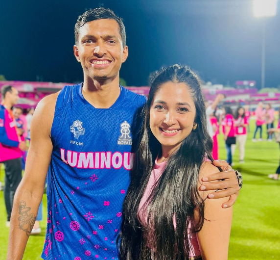 Navdeep Saini with his Wife