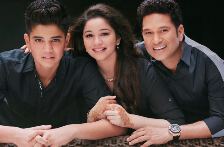 Sachin Tendulkar with his Son and Daughter