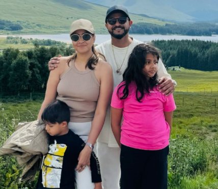 Suresh Raina with His Wife and Kids