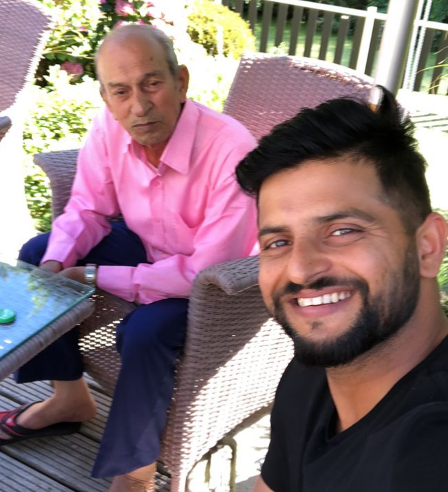 Suresh Raina with his Father