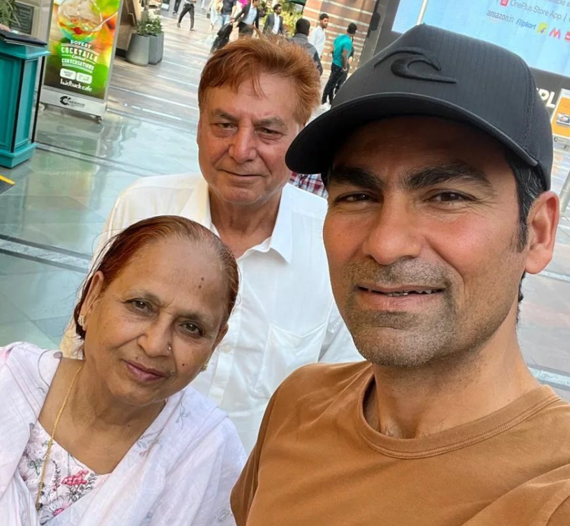 Mohammad Kaif with his Parents